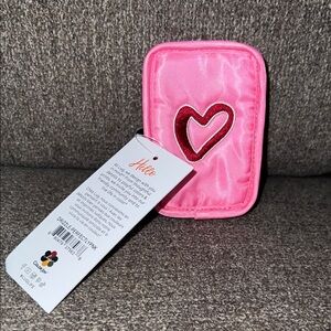 Lug embroidered heart perfectly pink drizzle